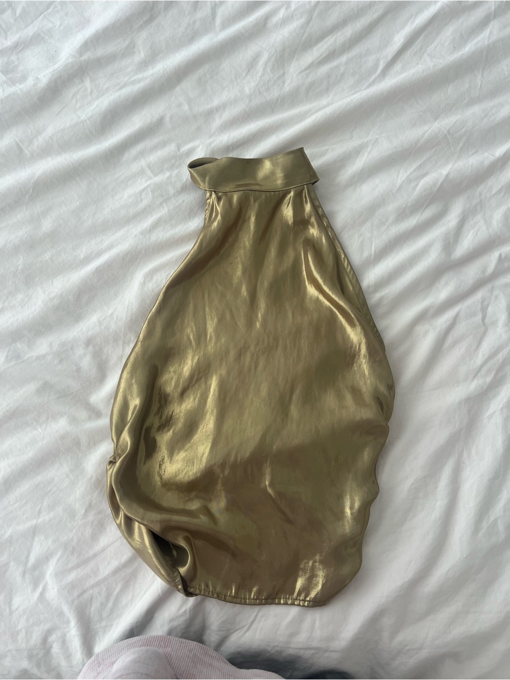 Zara Metallic Gold Mini Skirt